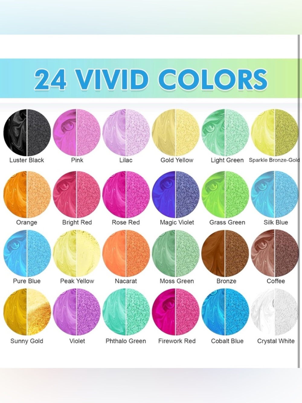 Mica Powder Set — Multi-Color 24-Color Kit - Picture 2 of 5
